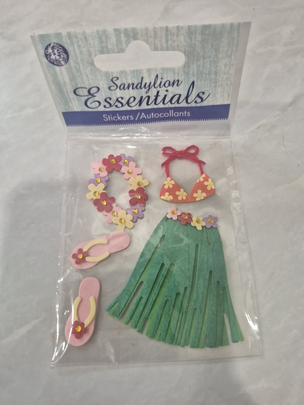 Sandylion Essentials Kids Floral Hula Hair Sticker Set - Pink & Green